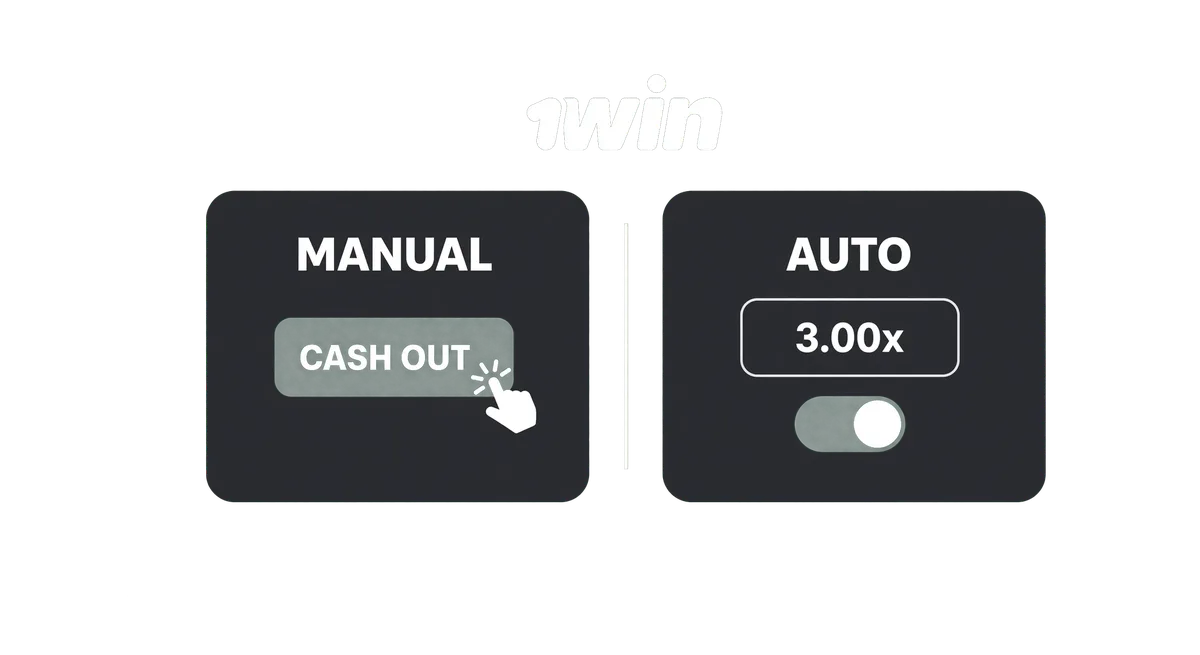 Comparison of manual cash out versus auto cashout target in 1win crash games
